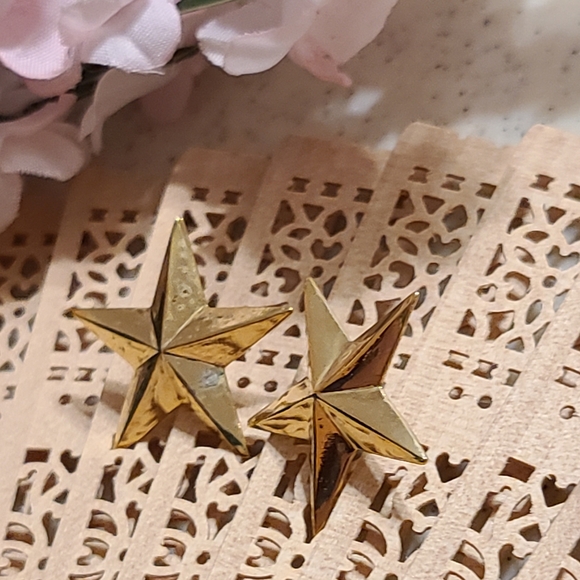 80's Style Gold earrings vintage earrings for sale - Picture 6 of 12